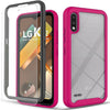 For LG K22 / K22 Plus Case, Transparent Rugged Cover + Tempered Glass Protector