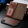 For iPhone 12/11 Pro Max XR XS Mini Removable Leather Wallet Magnetic Card Case