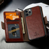 For iPhone 12/11 Pro Max XR XS Mini Removable Leather Wallet Magnetic Card Case