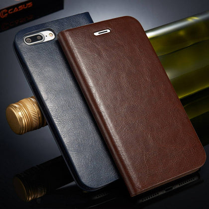 Genuine Leather Wallet Card Flip Case Cover for iPhone 12 11 PRO MAX XR 8/7 Plus - Place Wireless