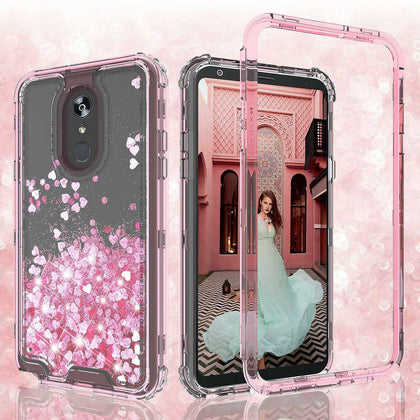 For LG Stylo 4/Stylo 4 Plus Cute Liquid Glitter Bling Shock Proof Phone Case - Place Wireless
