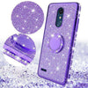 LG K30/LG Premier Pro/K10 2018 Glitter Bling Girls Phone Case Ring Stand Purple