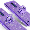 LG K30/LG Premier Pro/K10 2018 Glitter Bling Girls Phone Case Ring Stand Purple