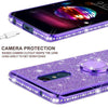 LG K30/LG Premier Pro/K10 2018 Glitter Bling Girls Phone Case Ring Stand Purple