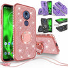 Motorola Moto G7 Power / G7 Supra Case Glitter Rhinestone Ring Kickstand Cover