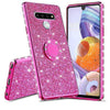 For LG Stylo 6 Cute Girls Glitter Phone Case with Ring Kickstand