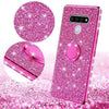 For LG Stylo 6 Cute Girls Glitter Phone Case with Ring Kickstand