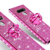 For LG Stylo 6 Cute Girls Glitter Phone Case with Ring Kickstand