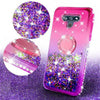 For LG Stylo 6 Cute Girls Glitter Phone Case with Ring Kickstand