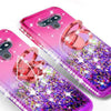 For LG Stylo 6 Cute Girls Glitter Phone Case with Ring Kickstand