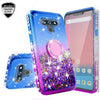 For LG Stylo 6 Cute Girls Glitter Phone Case with Ring Kickstand