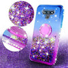 For LG Stylo 6 Cute Girls Glitter Phone Case with Ring Kickstand