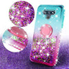 For LG Stylo 6 Cute Girls Glitter Phone Case with Ring Kickstand