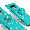 For LG Stylo 6 Cute Girls Glitter Phone Case with Ring Kickstand