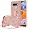 For LG Stylo 6 Cute Girls Glitter Phone Case with Ring Kickstand