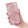 For LG  K40 Butterfly Bling Cards Slots Flip Leather Wallet Case Cover