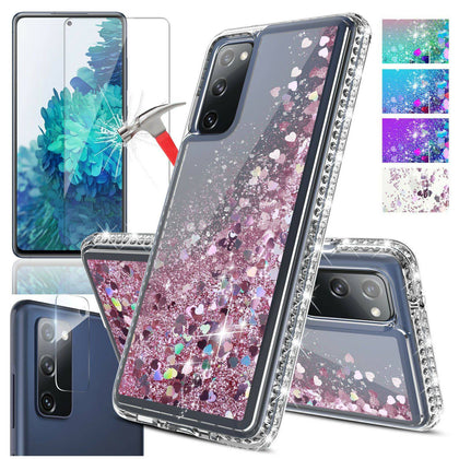 For Samsung Galaxy S21 Ultra S20 FE Note 20 Liquid Bling Case / Screen Protector