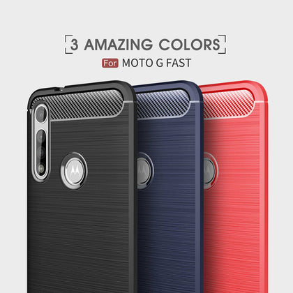 For Motorola Moto G Fast Shockproof Armo r Carbon Fiber Hybrid Brush Case Cover - Place Wireless