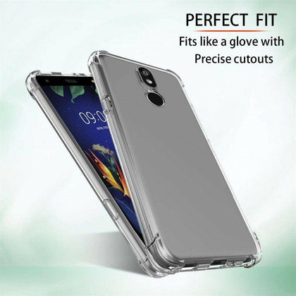For LG K40/K12 +/X4 2019/Solo 4G LTE Shockproof Silicone Soft Bumper Clear Case - Place Wireless