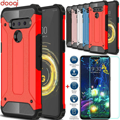 For LG V50 G8 G7 ThinQ 5G/V40/G6 Shockproof Armor Protective Case+Tempered Glass - Place Wireless