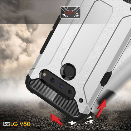 For LG V50 G8 G7 ThinQ 5G/V40/G6 Shockproof Armor Protective Case+Tempered Glass - Place Wireless