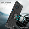 For Samsung Galaxy A12 Ring Kickstand Stand Case Cover+ Tempered Glass Protector