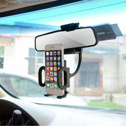 Universal 360° Car Rearview Mirror Mount Stand Holder Cradle For Cell Phone GPS - Place Wireless