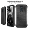 For LG K40/Xpression Plus 2/Solo LTE Case Carbon Fiber TPU Armor +Tempered Glass