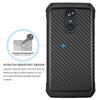 For LG K40/Xpression Plus 2/Solo LTE Case Carbon Fiber TPU Armor +Tempered Glass