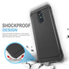 For LG K40/Xpression Plus 2/Solo LTE Case Carbon Fiber TPU Armor +Tempered Glass