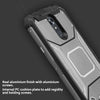 For LG Stylo 4/4 PlusCase Metal Plate Magnetic Support Hard Cover+Black Tempered Glass