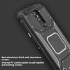 For LG Stylo 4/4 PlusCase Metal Plate Magnetic Support Hard Cover+Black Tempered Glass