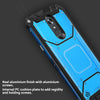 For LG Stylo 4/4 PlusCase Metal Plate Magnetic Support Hard Cover+Black Tempered Glass