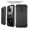 For LG Stylo 4,Stylo 4 Plus Case, Hybrid Carbon Fiber TPU Armor +Tempered Glass