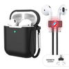 3-in-1 AirPods Silicone Case Cover Magnetic Strap Keychain for Apple AirPod 1/2