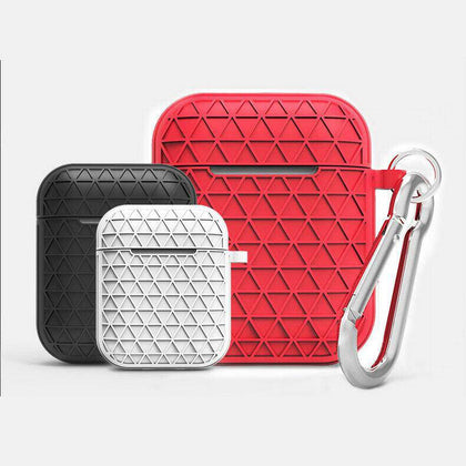 For AirPods Silicone Case + Keychain Protective Cover Skin For AirPod Case 2 & 1 - Place Wireless