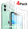 4Pack For iPhone 12 11 Pro Max Tempered Glass Screen Camera Lens Protector Cover