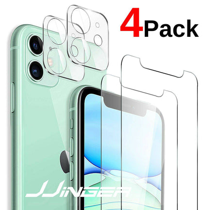 4-Pack For iPhone 11 , 11 Pro , 11 Pro Max Tempered Glass Screen Camera Lens Protector Cover - Place Wireless