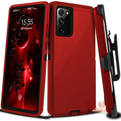 For Samsung Galaxy Note 20 Ultra Hard Case Belt Clip Fits Otterbox Defender Red - Place Wireless