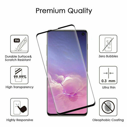 For Samsung Galaxy S10e S10, S10 Plus 3D Full Cover Tempered Glass Screen Protector - Place Wireless