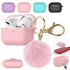AirPods Pro Silicone Charging Case Cute Cover with Keychain Fur Ball For Apple