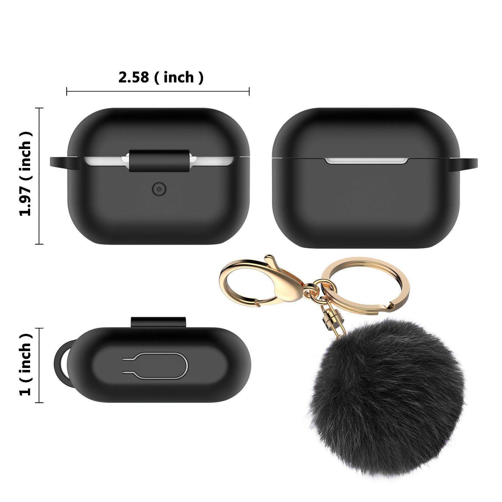  AirPods Pro Case Silicone AirPods Pro Case Cover with Keychain  Cute Apple AirPods Pro Protective Case with Enameled Flower Keychain (Black)  : Electronics