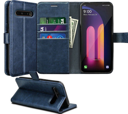 For LG V60 / LG G9 ThinQ /LG V60 ThinQ Leather Wallet Cases RFID Blocking Cover - Place Wireless