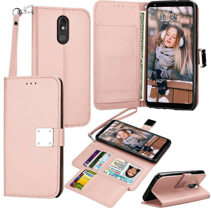 For LG Stylo 4/5/5X/5+/6 Phone Case Wallet Flip Leather Caed Holder Stand Cover - Place Wireless