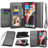 For iPhone 12 Pro Max 12 Mini 5G Wallet Case Flip Leather Stand Cover with Strap