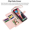 For iPhone 12 Pro Max 12 Mini 5G Wallet Case Flip Leather Stand Cover with Strap