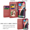 For iPhone 12 Pro Max 12 Mini 5G Wallet Case Flip Leather Stand Cover with Strap