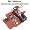 For iPhone 12 Pro Max 12 Mini 5G Wallet Case Flip Leather Stand Cover with Strap