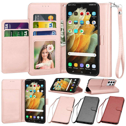 For Samsung Galaxy S21/S21+/S21 Ultra Wallet Case Flip Leather Stand Card Cover