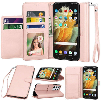 For Samsung Galaxy S21/S21+/S21 Ultra Wallet Case Flip Leather Stand Card Cover